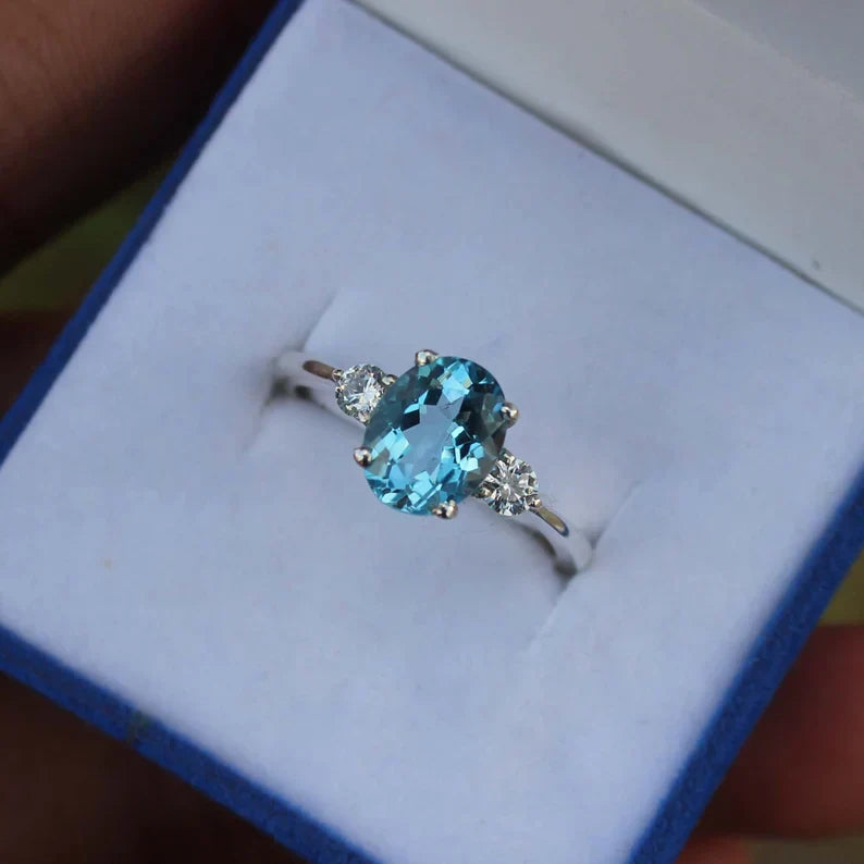 Swiss Blue Topaz Ring