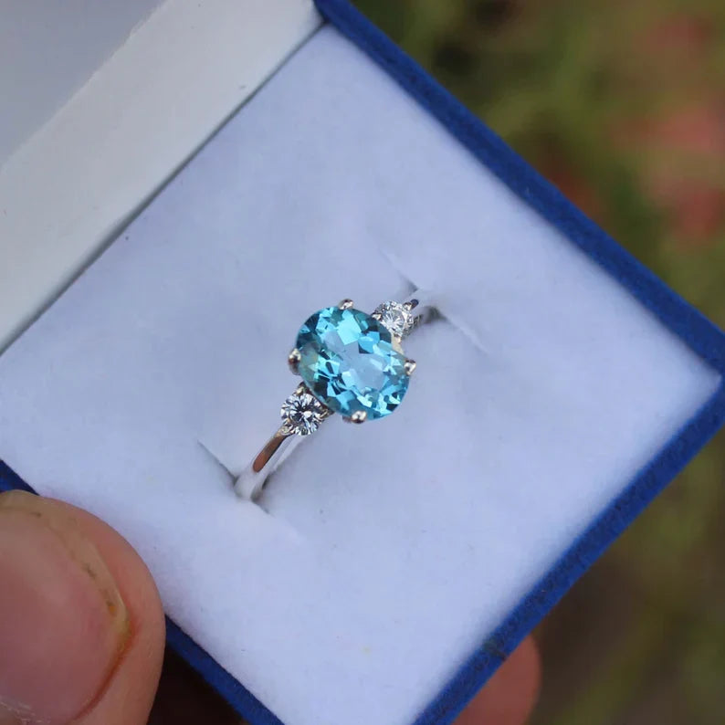 Swiss Blue Topaz Ring