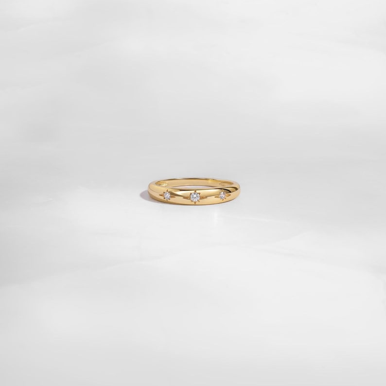 Star Setting Celestial Ring, Gold Ring, Silver Ring, Dainty Ring, Minimalist Jewelry, Christmas Gift for Her